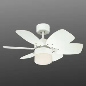 Westinghouse 7242440 Flora Royale Ventilateur de plafond E27 Acier blanc