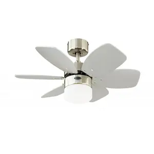 Comparateur de prix : Westinghouse - Ventilateur de plafond Flora Royale Chrome avec lumière
