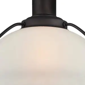 Comparateur de prix : Suspension retro Bronze et Verre Opale 1 Ampoule