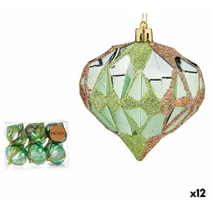 Krist+ Set of Christmas balls Diamond Green Plastic 8 x 9 x 8 cm (12 Units)Vendu parcarrefour