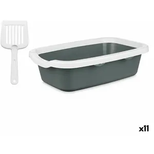 Mascow Litière pour Chats Blanc Anthracite Plastique 25 x 11 x 2 cm (11 unités)Vendu paramazon