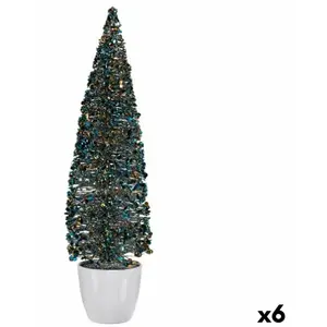 Krist+ Decorative Figure Christmas Tree Blue Golden Plastic 10 x 38 x 10 cm (6 Units)Vendu paramazon
