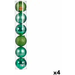 Krist+ Set of Christmas balls 6 Pieces Green Plastic 15 x 16 x 15 cm (4 Units)Vendu paramazon