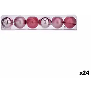 Krist+ - Lot de boules de Noël Rose Plastique ø 8 cm (24 Unités)Vendu paramazon