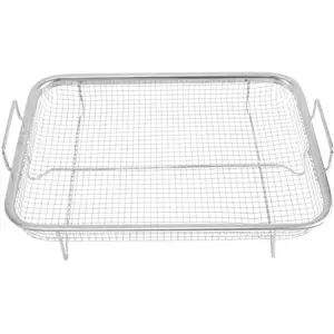 Panier à Gril En Acier Inoxydable Pour Four - Pour Frites, Nuggets, Viandes, Dimensions 32,5x24,5x8 Cm