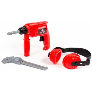 Polesie Ensemble d'outils rouge, perceuse, cache-oreilles, étrier 91116 pas cher