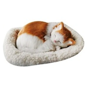 Peluche chat Endormi 33cm J-multicolore pas cher