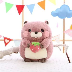 Peluche Marmotte mignonne 25 CM - Rose pas cher