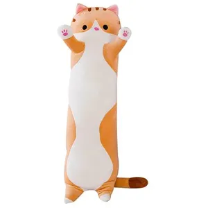 Peluche Chat long mignon 110 CM - Orange pas cher