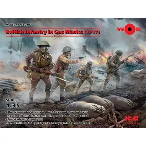 Comparateur de prix : British Infantry In Gas Masks(1917)4 Figu - 1:35e - Icm