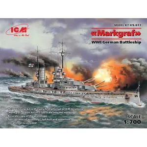 Markgraf (full Hull & Waterline) Wwi German Battleship- 1:700e - Icm pas cher