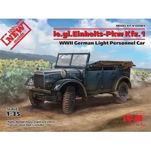 Ie.gl.pkw Kfz.1, Wwii German Light Personnel Car- 1:35e - Icm