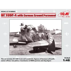 Comparateur de prix : Bf 109f-4 With German Ground Personnel - 1:48e - Icm