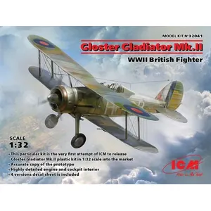 Gloster Gladiator Mk.ii, Wwii British Fighter - 1:32e - Icm pas cher