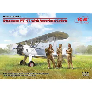 Stearman Pt-17 With American Cadets - 1:32e - Icm pas cher