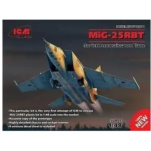 Mig-25 Rbt,soviet Reconnaissance Plane (100% New Molds)- 1:48e - Icm pas cher