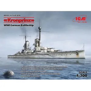 Kronprinz Fullhull & Waterline Wwi German Battleship- 1:700e - Icm pas cher