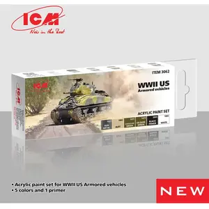 Comparateur de prix : ICM Set de peintures acryliques véhicules blindés US 2ème guerre mondiale