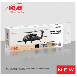 Comparateur de prix : ICM Set de peintures acryliques pour hélicoptère Black Hawk. US
