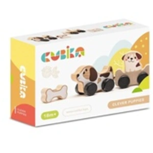 CUBIKA Clever puppies chien en bois 15443 pas cher