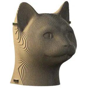 CreatifWood 3d sculpture puzzle en carton chat pas cher