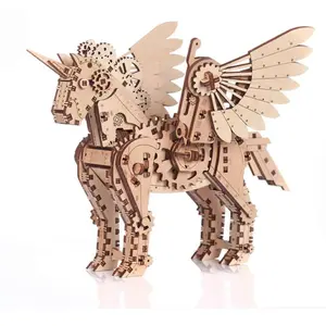 GIGAMIC Mr. PlayWood kit de maquette Licorne 24 x 23cm en bois 140 pièces