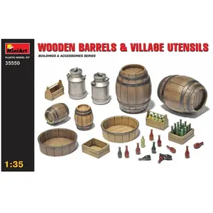 MiniArt Accessoires de décor de guerre 1/35 : Set d'ustensiles divers et futs en bois pas cher