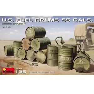 U.s. Fuel Drums (55 Gals.) - 1:35e - Miniart pas cher