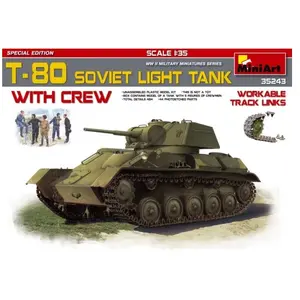 Comparateur de prix : T-80 Soviet Light Tank W/crew Specialedi - 1:35e - Miniart