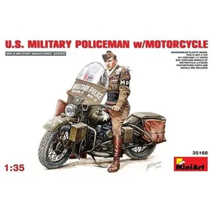 U.s.millitary Policeman With Motorcycle - 1:35e - Miniart pas cher