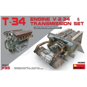 T-34 Engine(v-2-34) & Transmission Set - 1:35e - Miniart pas cher