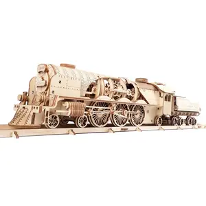 Comparateur de prix : UGears Maquette en bois : Train à Vapeur V-Express avec tendeur, modèle mécanique