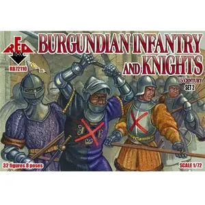 Figurines L'infanterie bourguignonne et les chevaliers (2 sets). 15 siècle   1/72 - Red Box Figurines historiques  - RB72110
