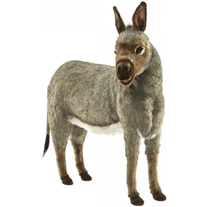 Peluche - ANIMA - Ane Debout 110cm - Grande taille - Réaliste - Gris/Marron pas cher