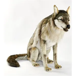 Hansa Peluche Geante Loup Assis 105cml