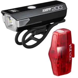 Comparateur de prix : Cateye Ensemble De Lumières Ampp200 + Viz100 200/100 Lumens