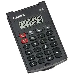 Canon 1 Calculatrice De Poche 8 Chiffres Grise Foncée As-8 Hb - Canon pas cher