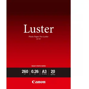 Comparateur de prix : Papiers - CANON - Papier Photo Pro Lustré LU-101 A3 - 20 feuilles 6211B007