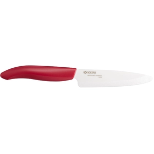 Couteau d’office, lame blanche 11 cm manche rouge KYOCERA