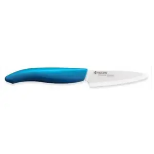 Petit couteau d office, lame blanche 7,5 cm manche vert KYOCERA pas cher