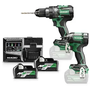 Comparateur de prix : Hikoki - Perceuse percussion DV18DC + visseuse à choc WH18DC - KC18DCWBZ