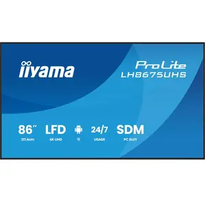 Comparateur de prix : iiyama Prolite LH8675UHS-B2AG Écran d'affichage numérique IPS LED 4K U...
