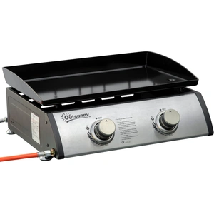 ALMASTORE Barbecue A Gaz 2 Bruleurs Plaque Antiadhesive Acier Inoxydab...Vendu parmanomano