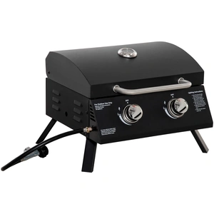ALMASTORE Barbecue A Gaz De Table 2 Bruleurs Portable Avec Couvercle A... pas cher