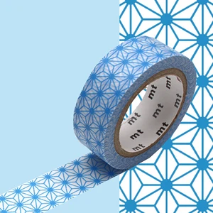 Masking Tape - MT - étoile asanoha - bleu - Papier - 1 pièce pas cher