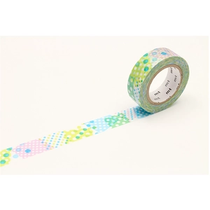 Masking tape à pois - Bleu - 1,5 cm x 7 m pas cher