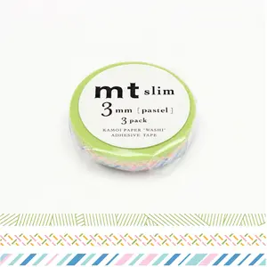 Masking Tape Slim 7 m x 3 mm Pastel 3 pcsVendu parscrapmalin