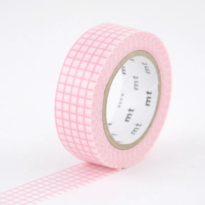 Masking tape quadrillé - Rose - 1,5 cm x 7 m