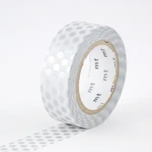 Masking tape à pois - Argenté - 1,5 cm x 7 m
