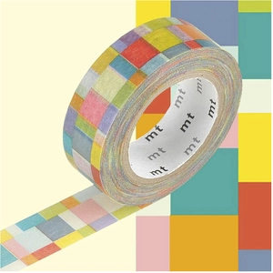 Comparateur de prix : Masking tape mosaïque couleurs vives - 1,5 cm x 7 m